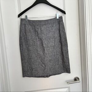 Banana Republic Women’s Linen Blend Skirt Straight Sz 6 Black Gray Office Lined
